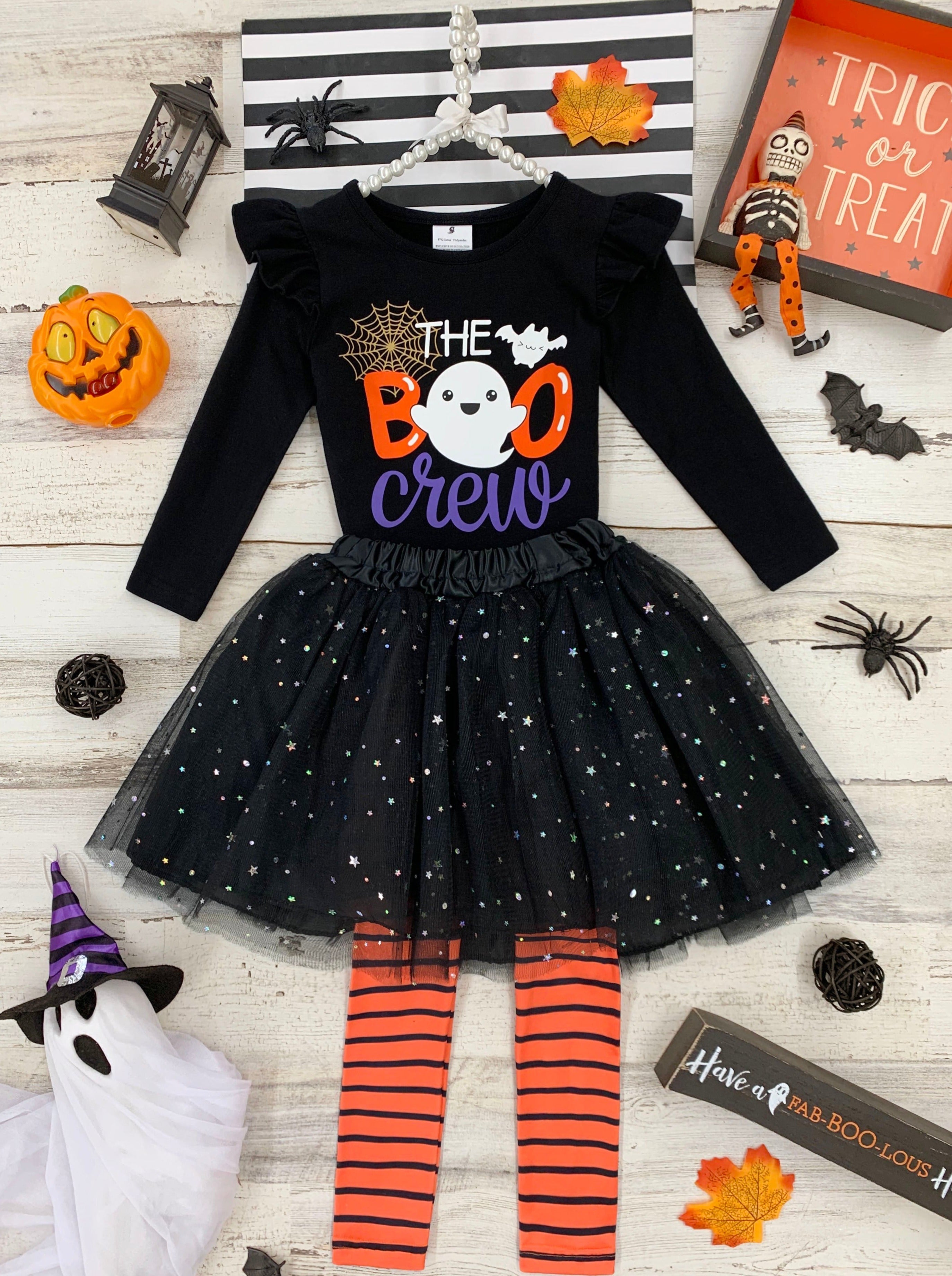 The Boo Crew Top, Sparkle Tutu, And Legging Set