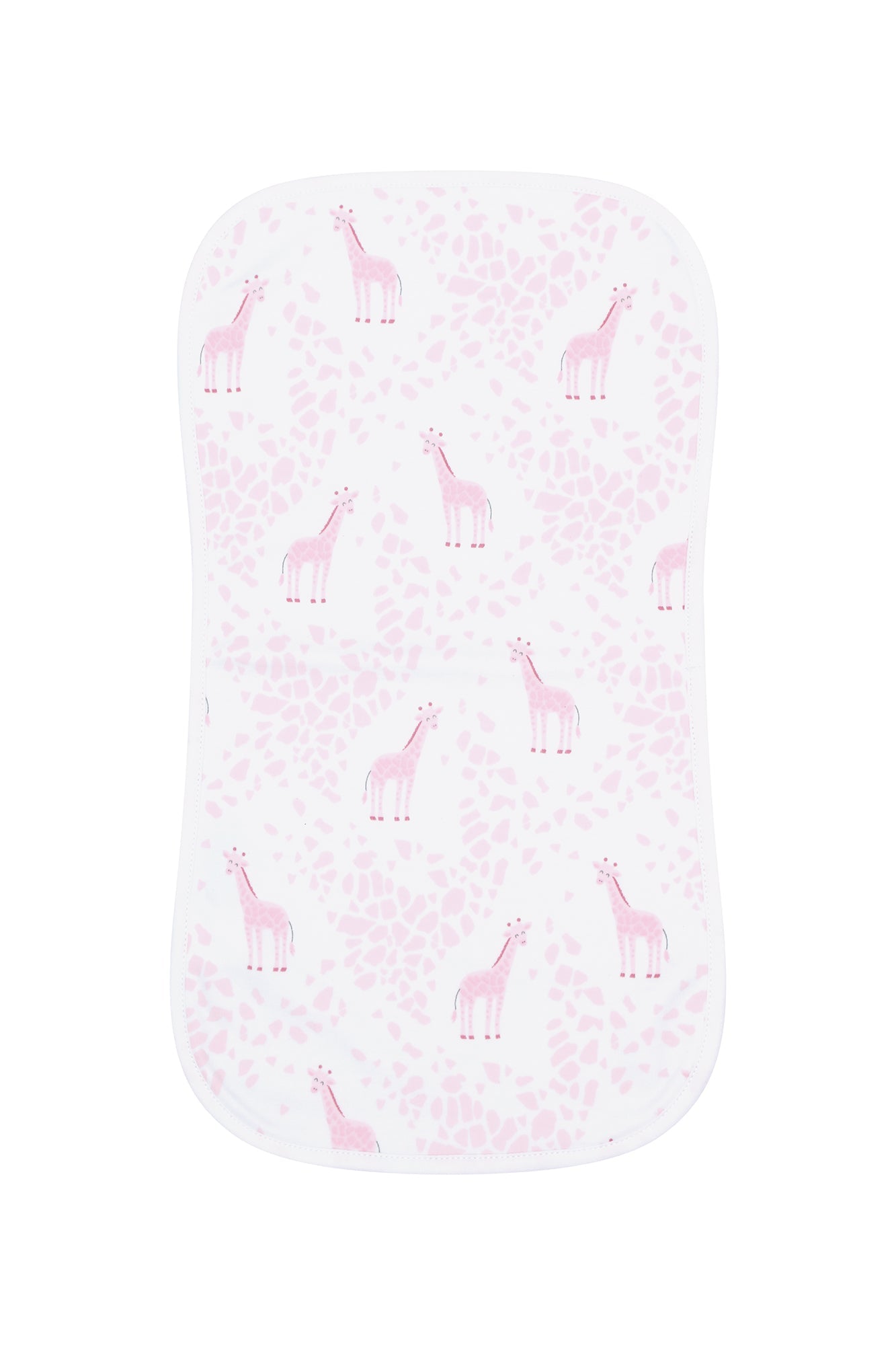 Pink Giraffe Print Burp Cloth