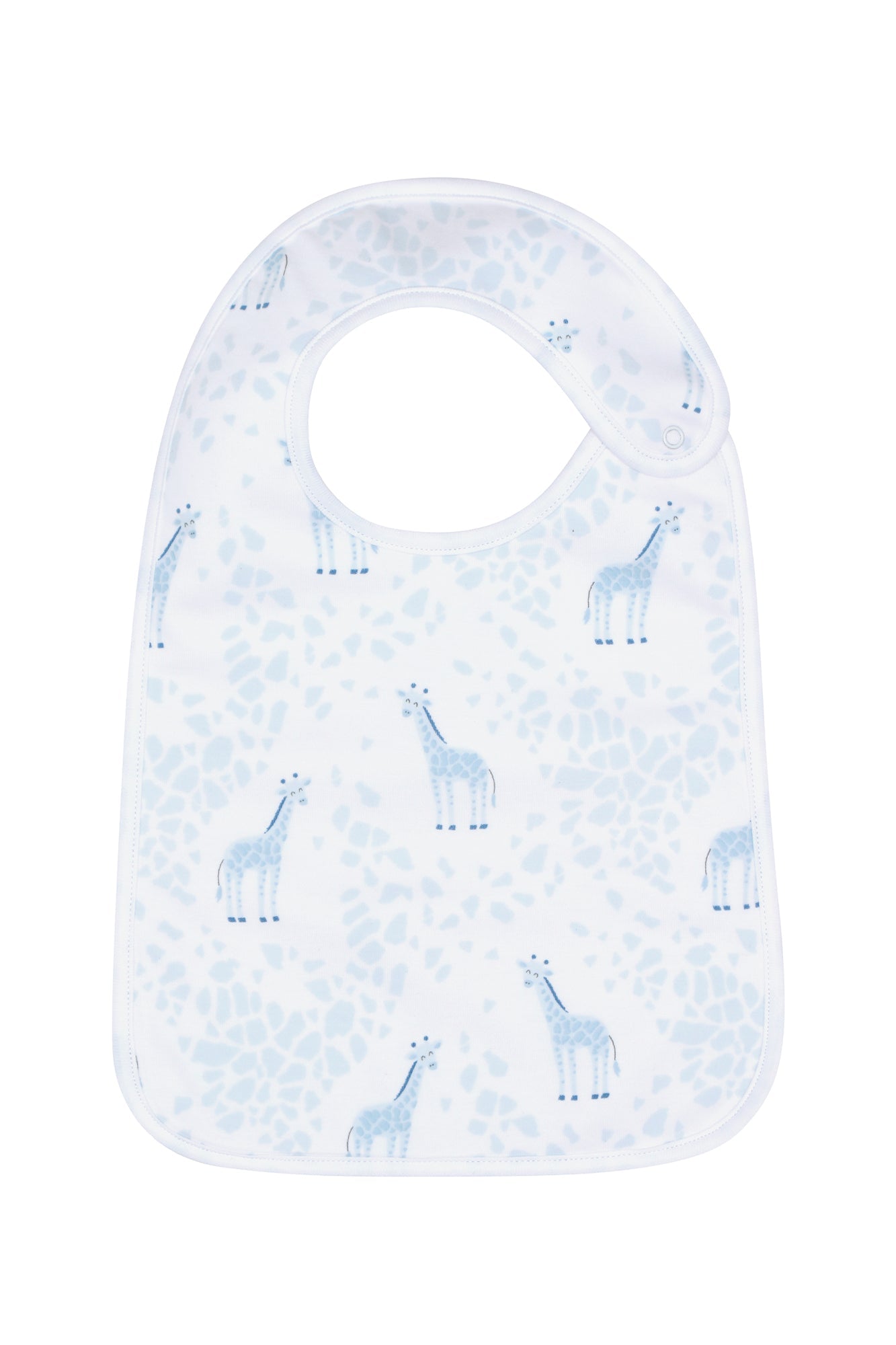 Blue Giraffe Print Feeding Bib