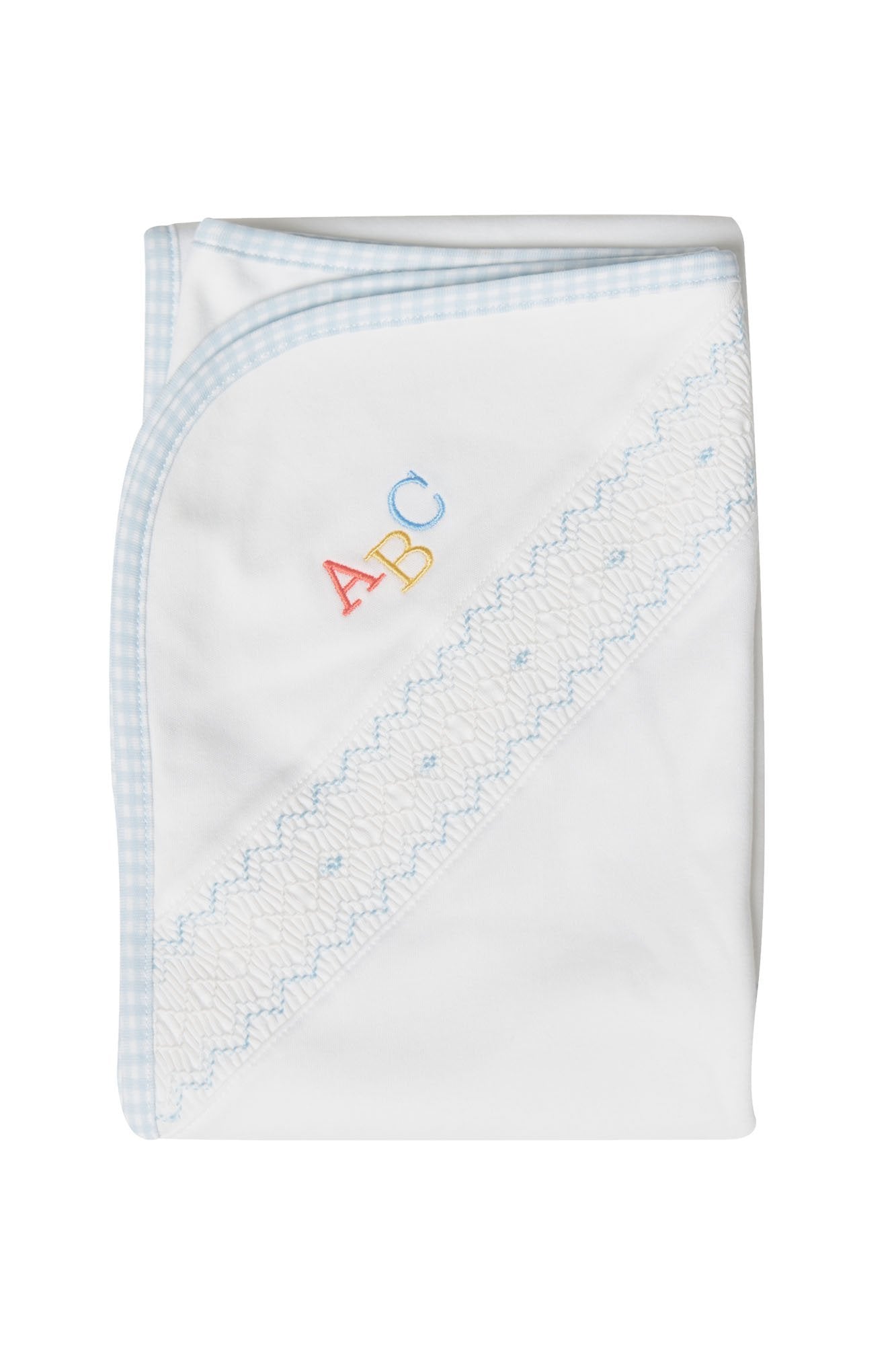 Blue Gingham Abc Baby Blanket