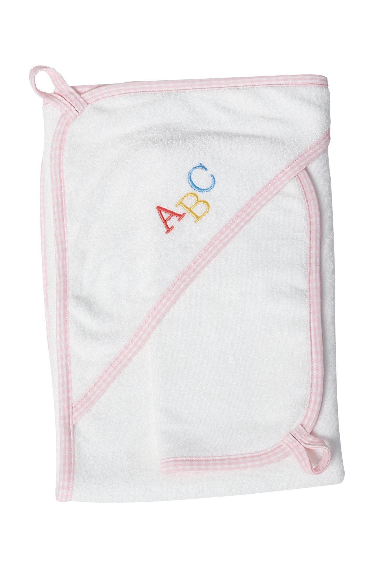 Pink Gingham Abc Baby Towel