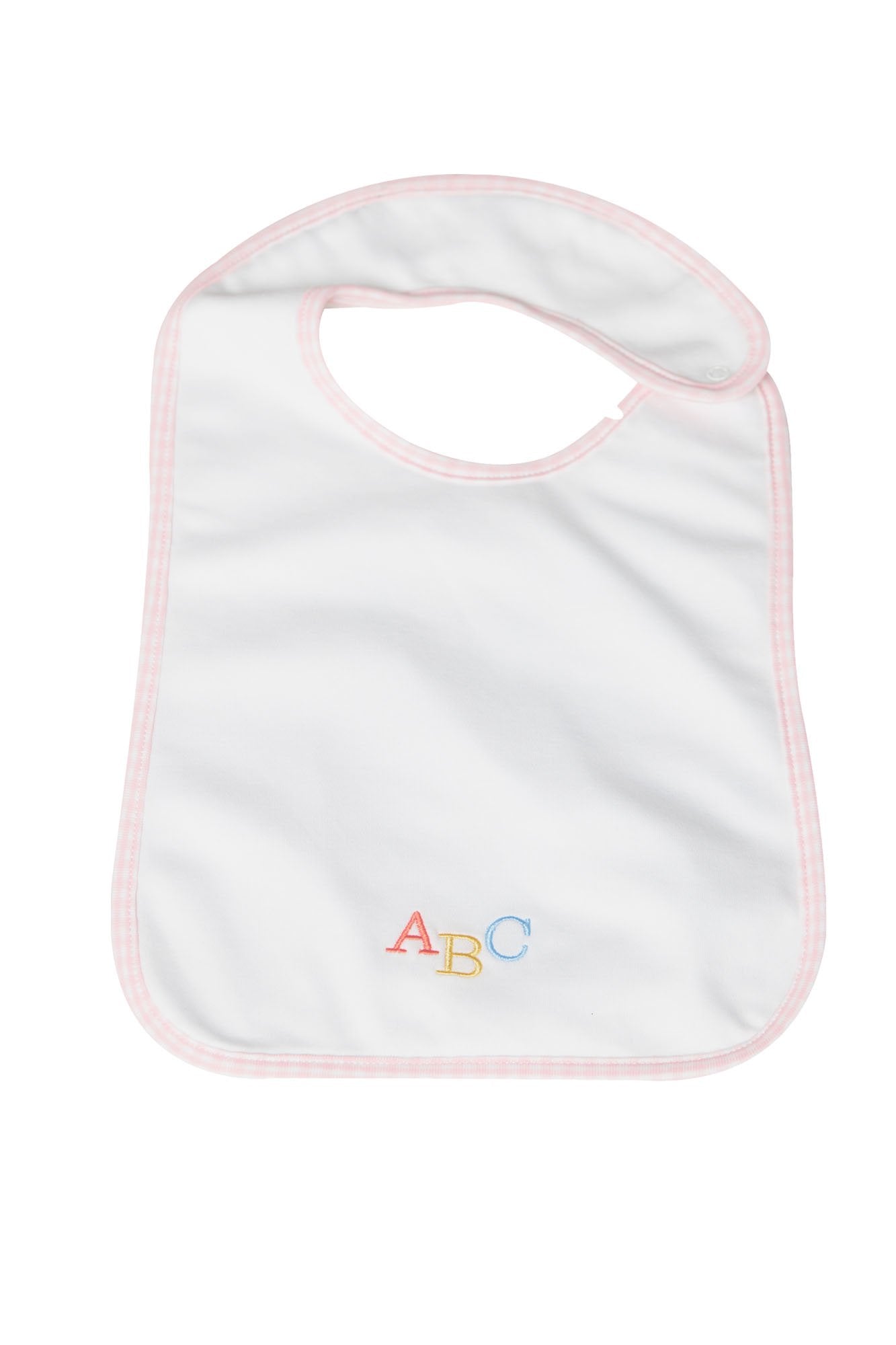 Pink Gingham Abc Feeding Bib