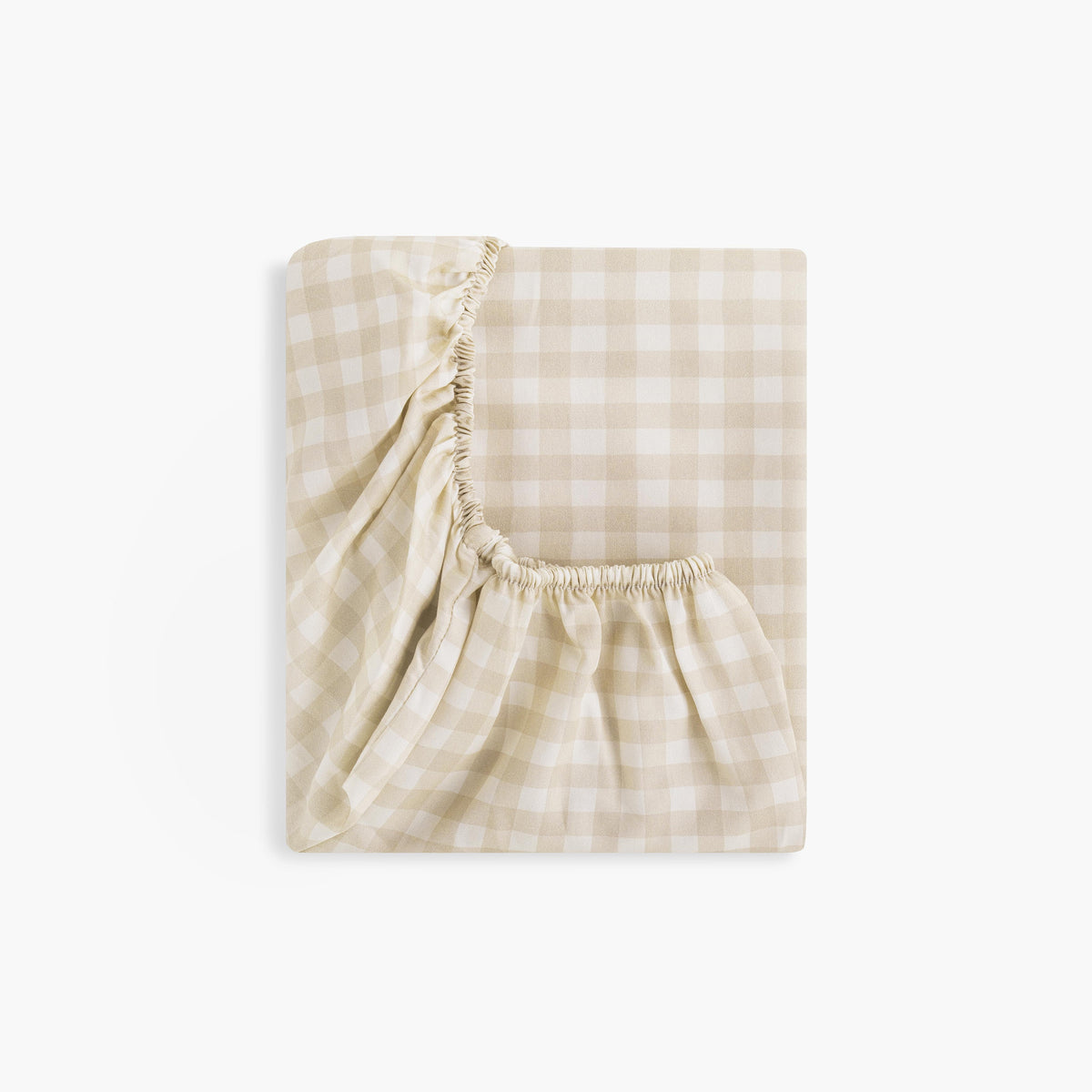 Picnic Gingham Crib Sheet - Beige