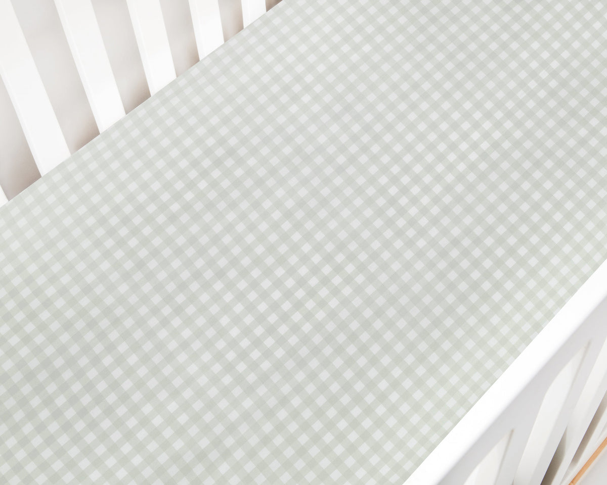 Picnic Gingham Crib Sheet - Green