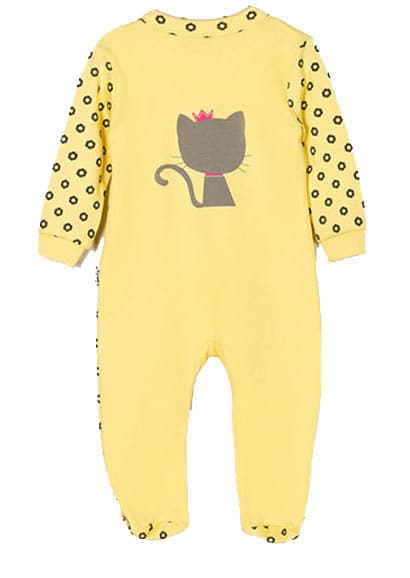 Girls Bodysuit Cat Footed
