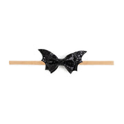 Glitter Bat Halloween Bow Baby Headband