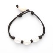 Triple Freshwater Baroque White Pearl Bracelet