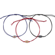 Red Sterling Silver Evil Eye Bracelet