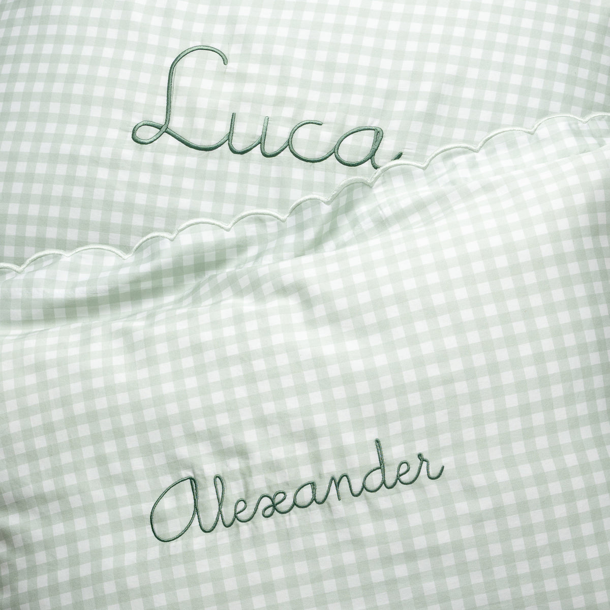 Picnic Gingham Toddler Pillow - Green