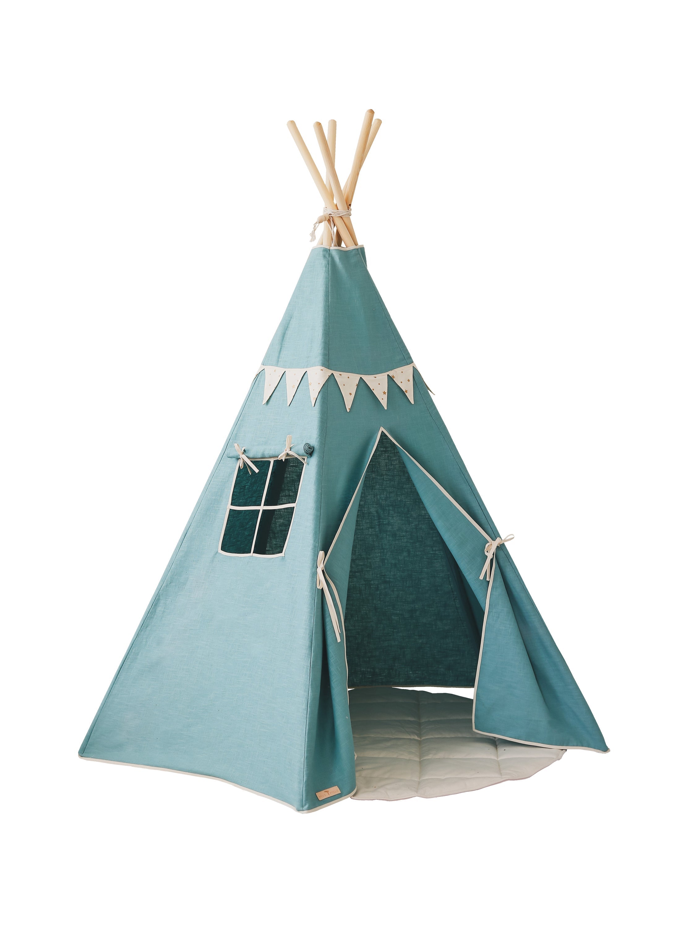 Gold Stars Teepee Tent With Garland And Mat Set