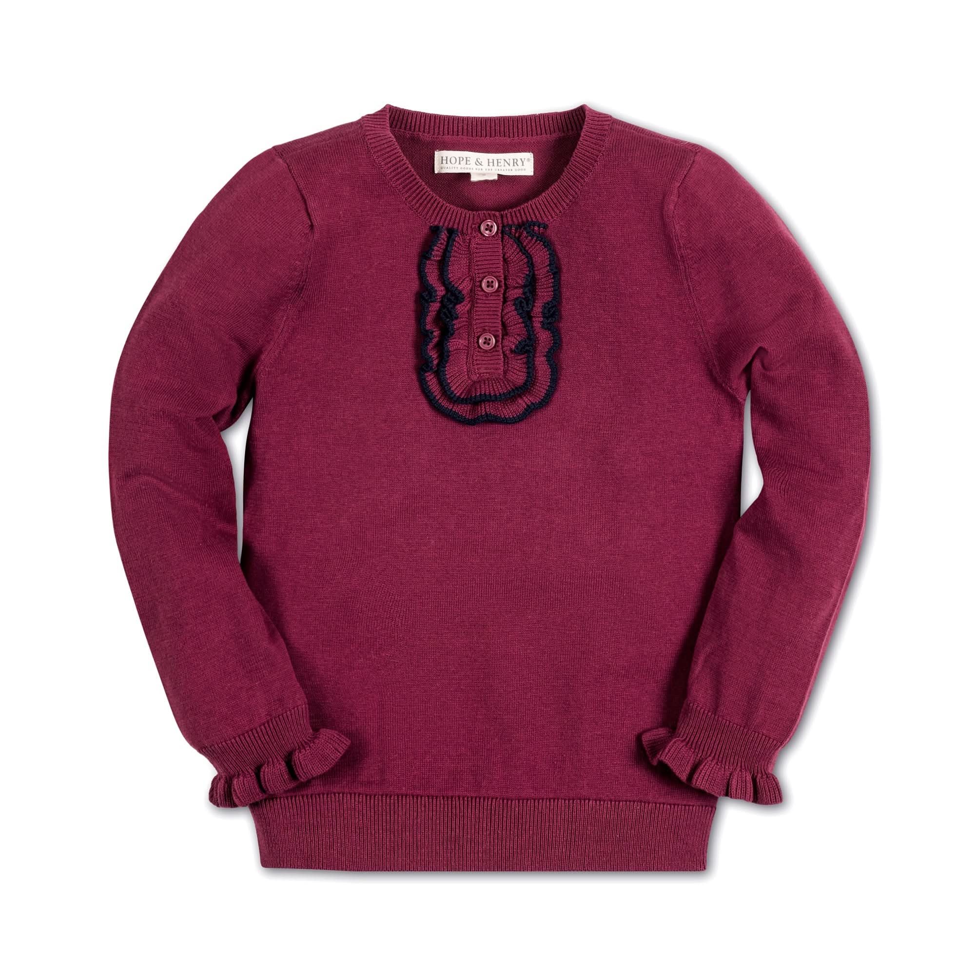 Organic Ruffle Sweater Henley