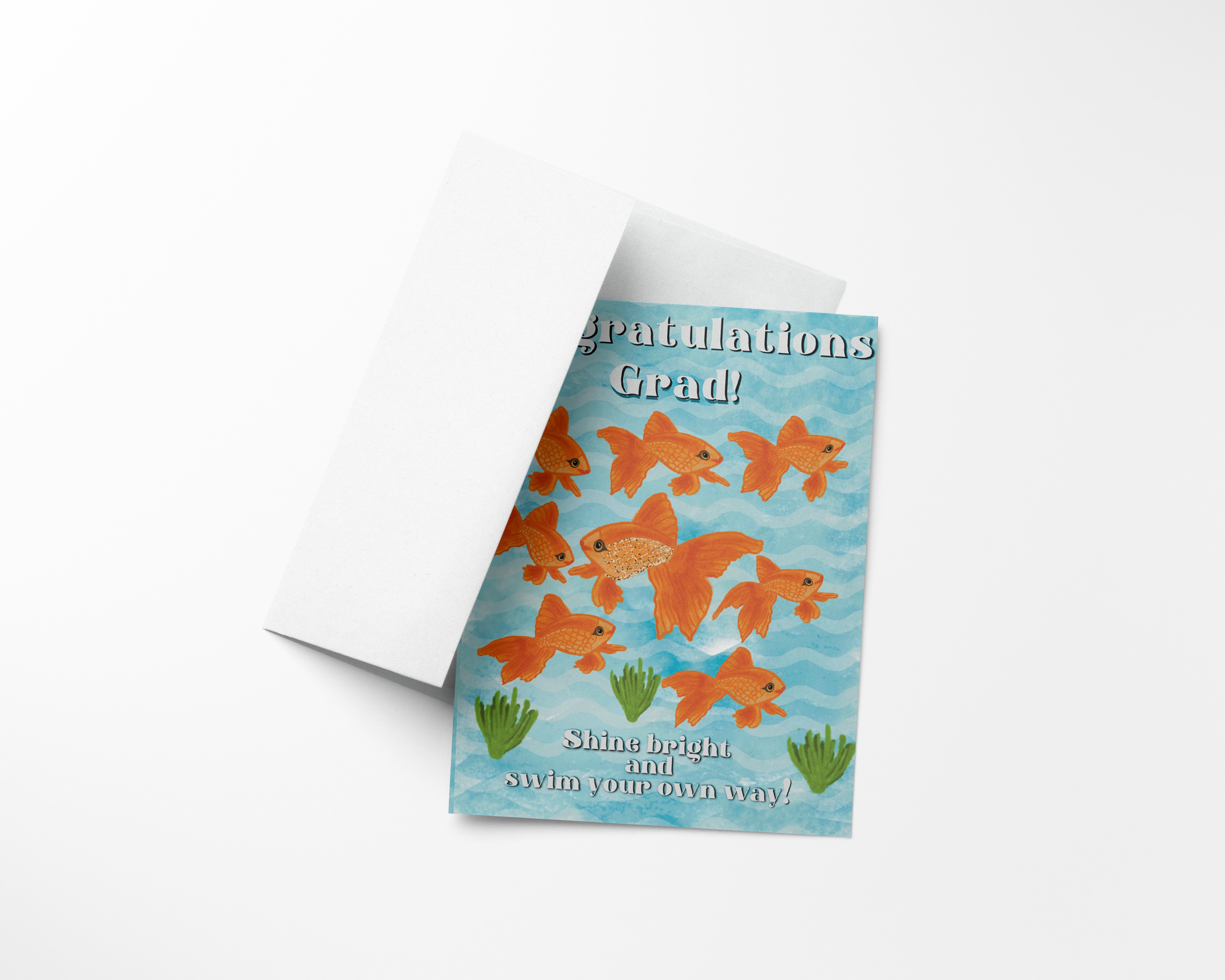 Goldfish Graduation Card – Shine Bright Congrats Grad