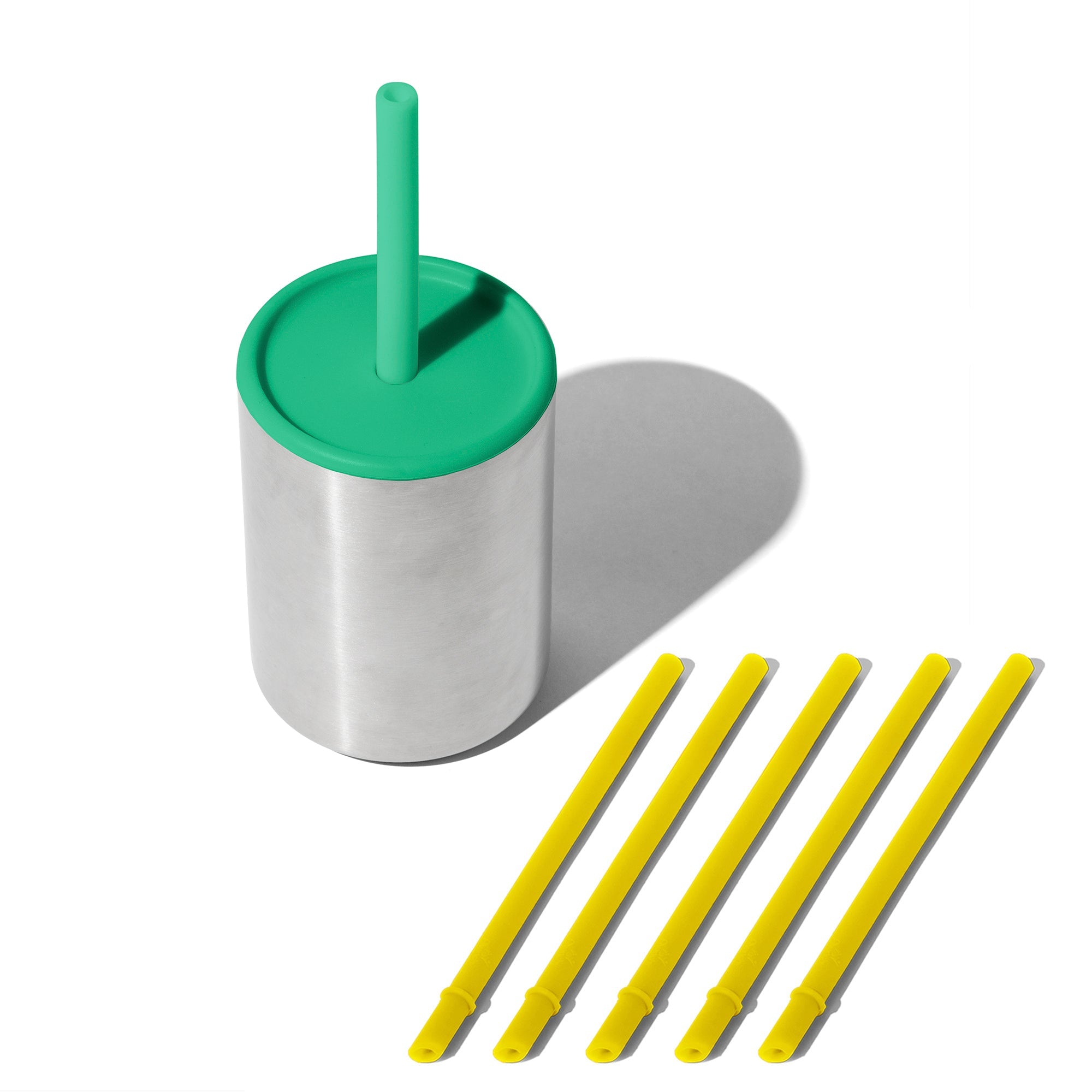 8 Oz. Avanchy Stainless Steel Baby Toddler Spill Proof Cup With Straw