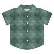 Green Plaid Bamboo Button Down Tee (pre-order)