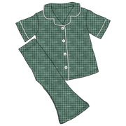 Green Plaid Bamboo Girls Luxe Lounge Set (pre-order)