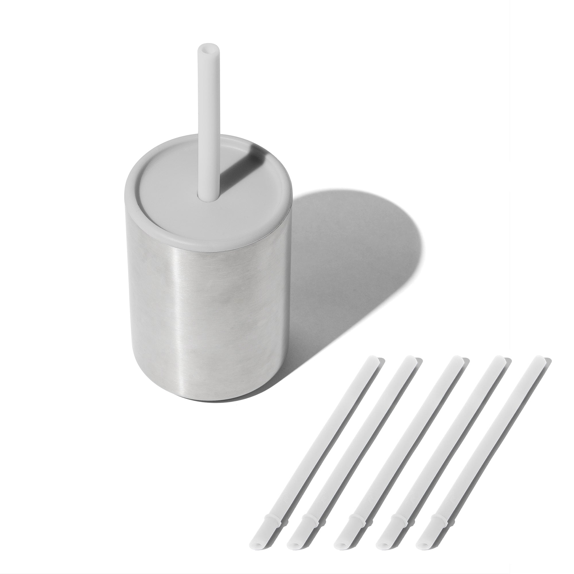 8 Oz. Avanchy Stainless Steel Baby Toddler Spill Proof Cup With Straw