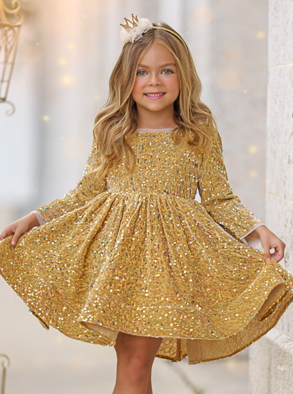 Born To Sparkle Long Sleeved Special Occasion Dress