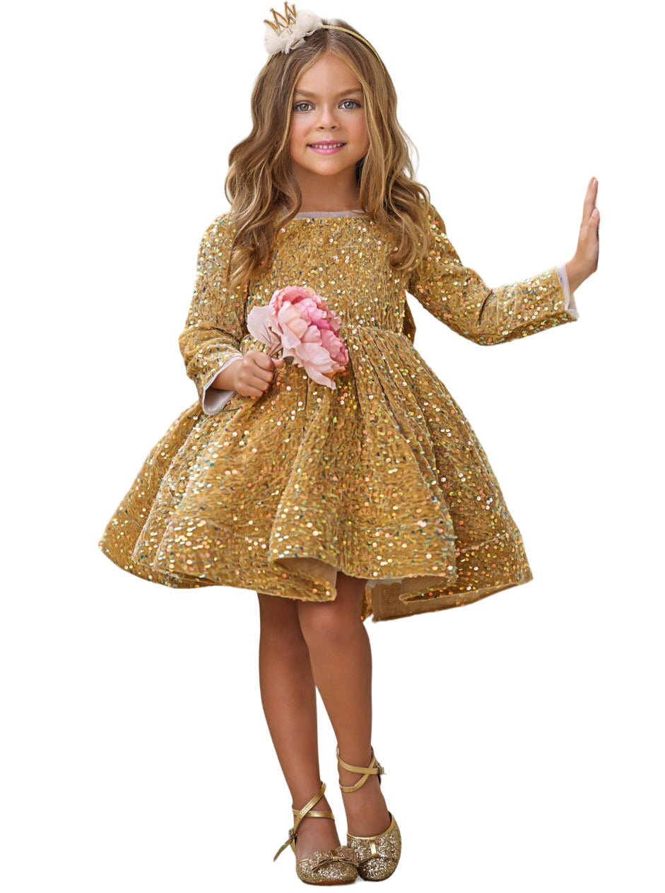 Born To Sparkle Long Sleeved Special Occasion Dress