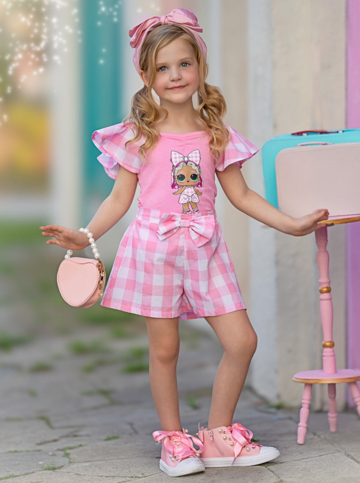 L.o.l. Surprise! Cheery Cherry Pink Gingham Short Set