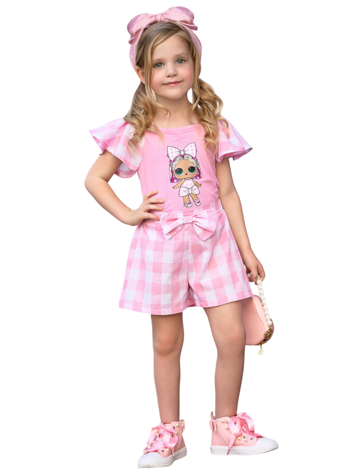 L.o.l. Surprise! Cheery Cherry Pink Gingham Short Set