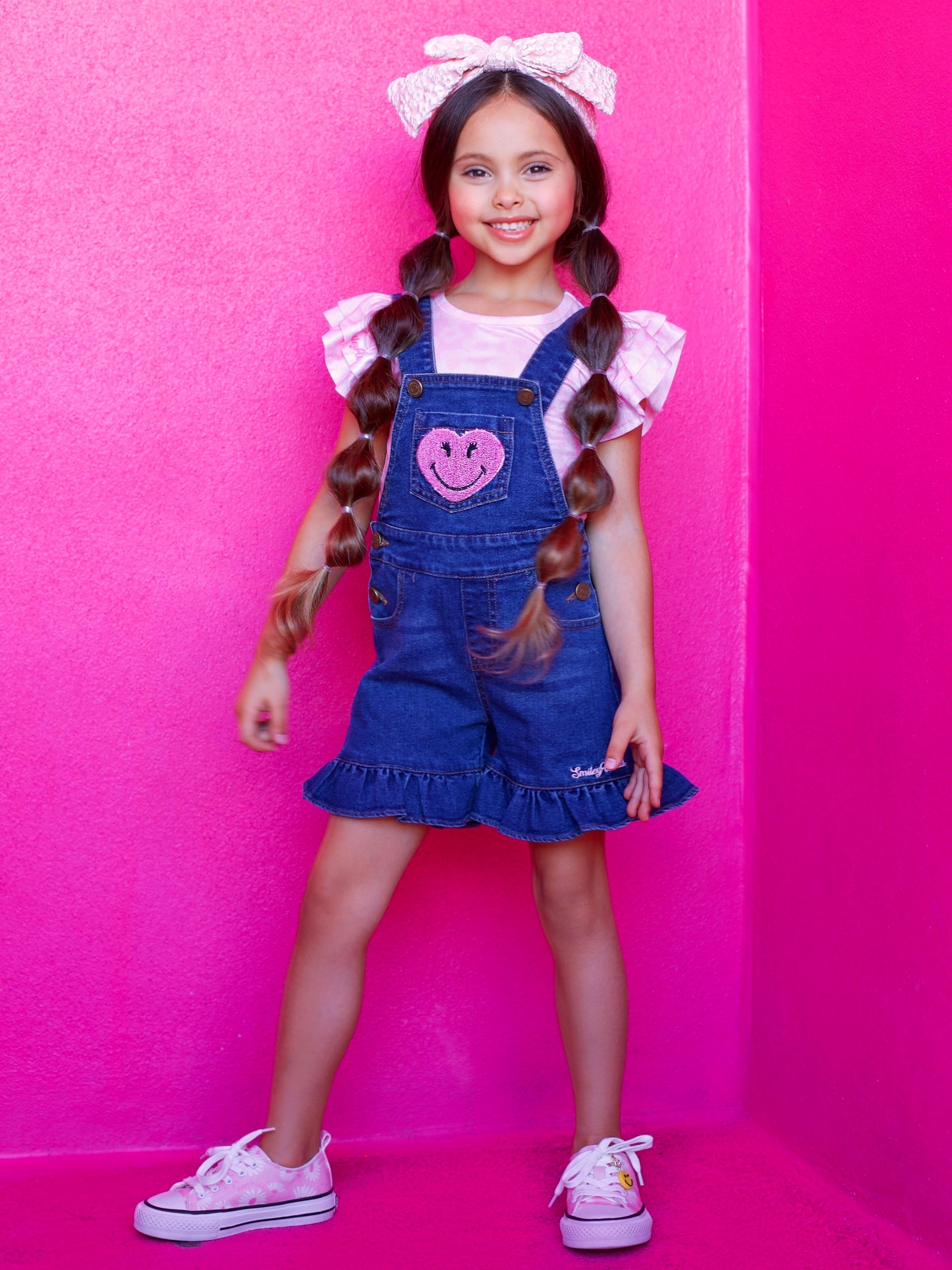 Smileyworld  Happy Heart Denim Shortall Set