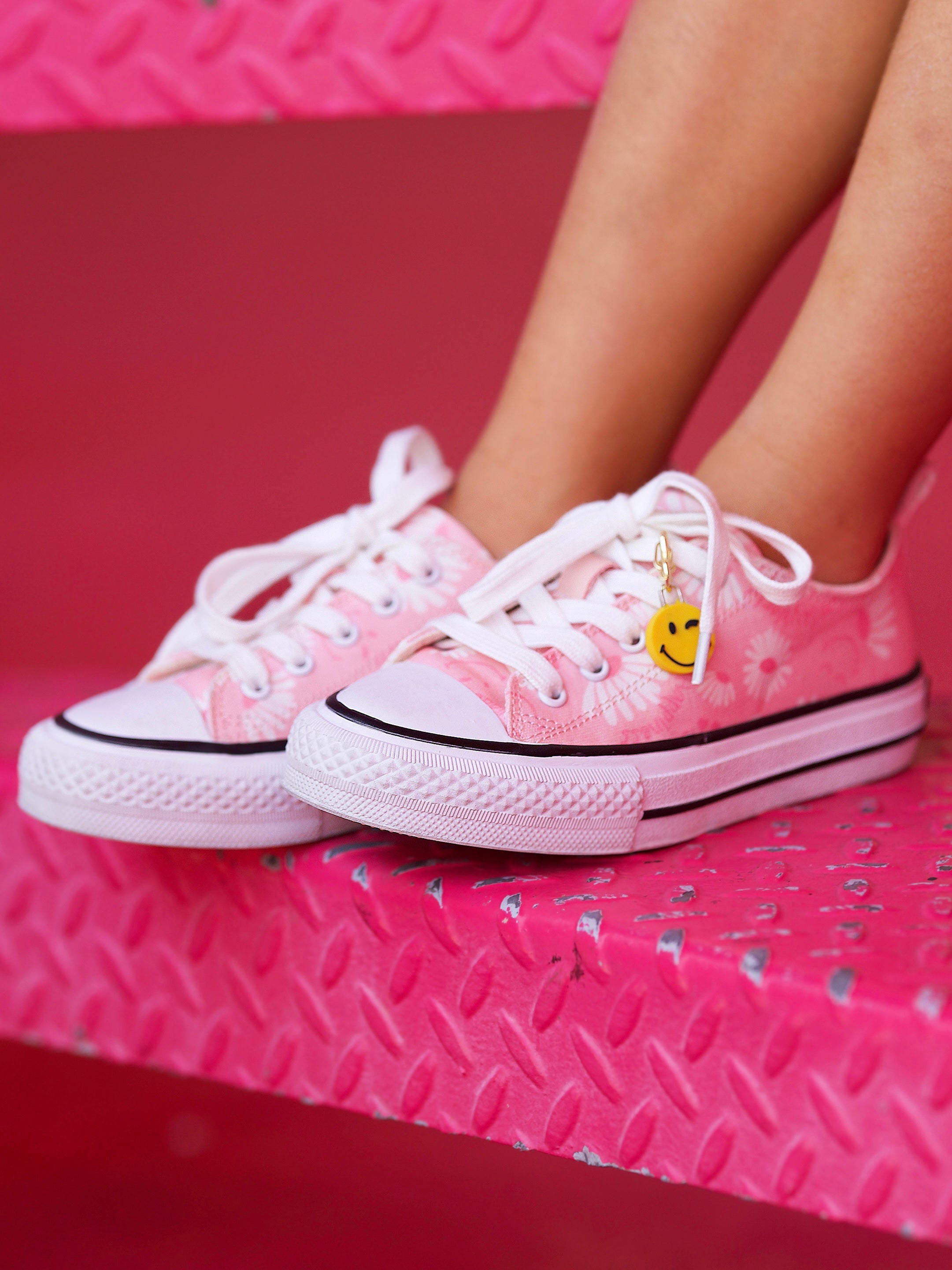 Smileyworld  Flower Power Pink Canvas Sneakers