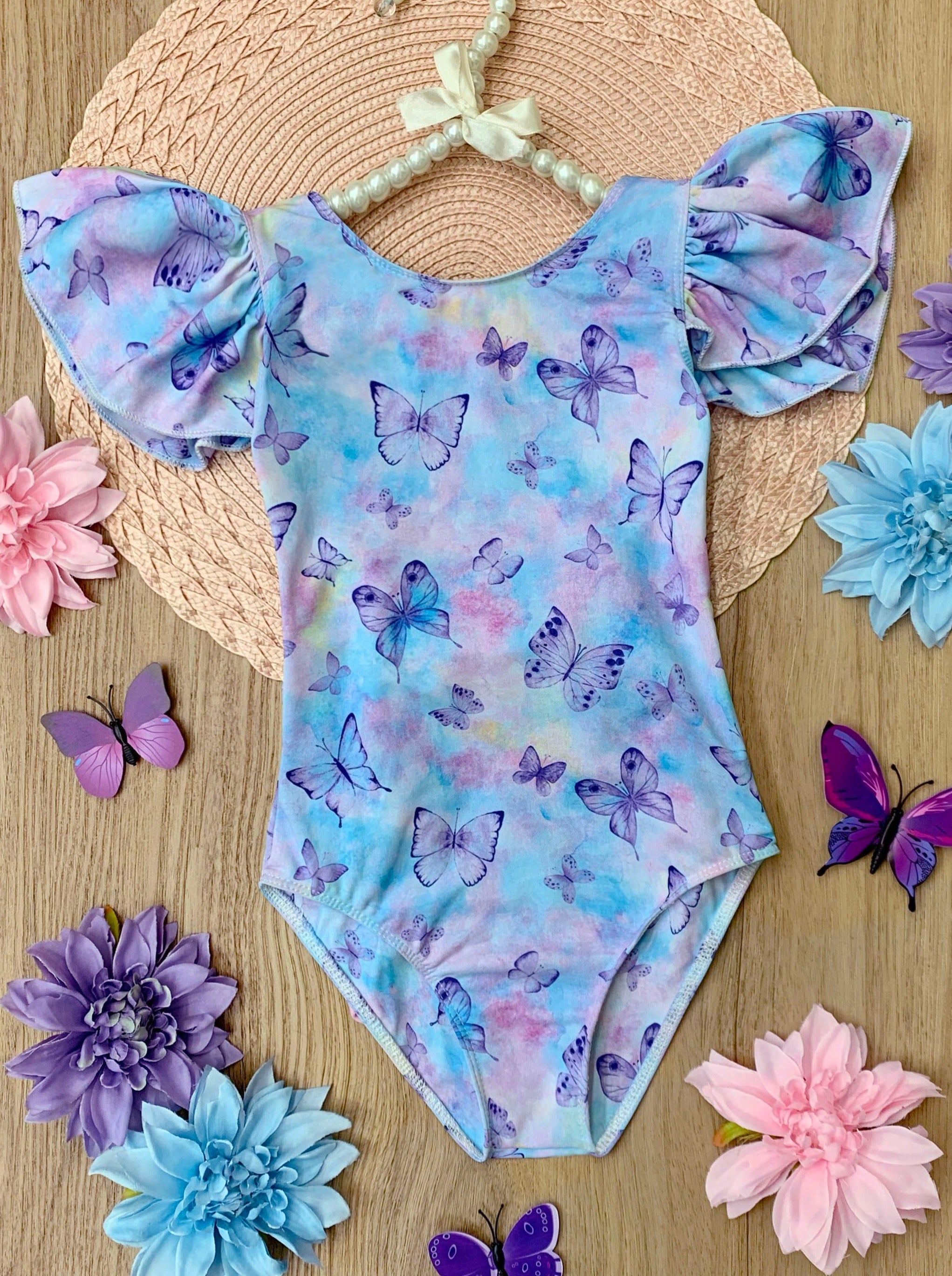 Butterfly Dreams Flutter Sleeve One Piece Swimsuit