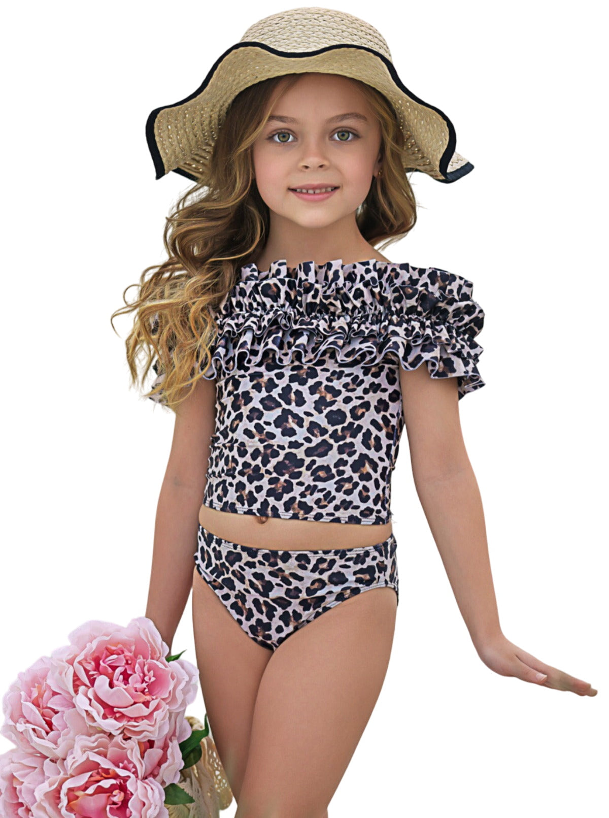 Wildcat Chic Ruffle Tankini Two Piece Swimsuit