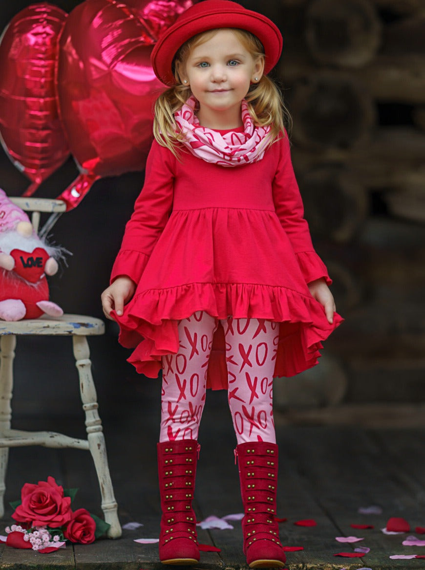 Sending You Xoxos Tunic, Scarf, And Legging Set