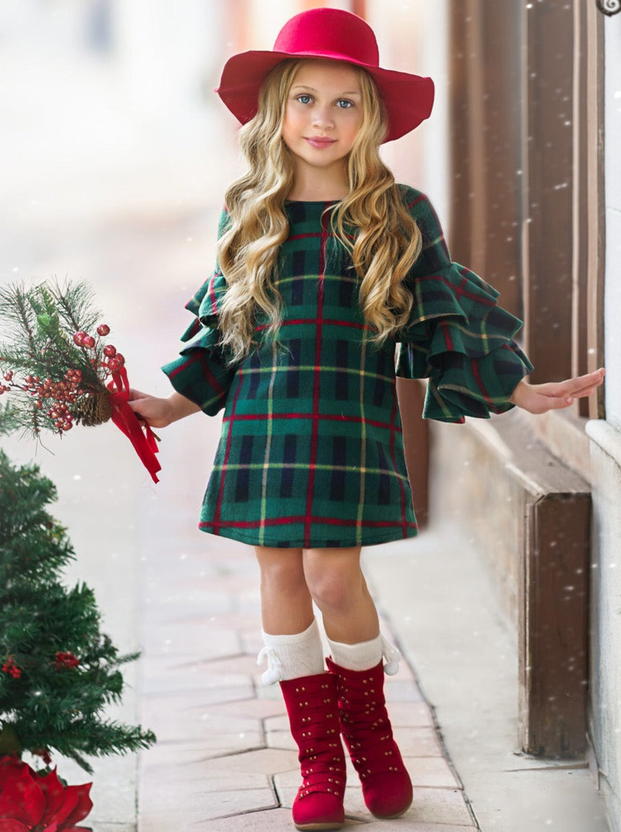 Under The Mistletoe Tiered Sleeve Miya Dress