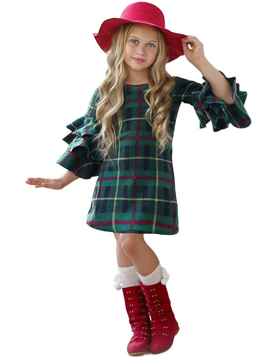 Under The Mistletoe Tiered Sleeve Miya Dress