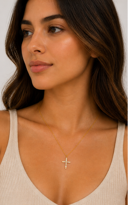 Gabriella Cz Cross Necklace