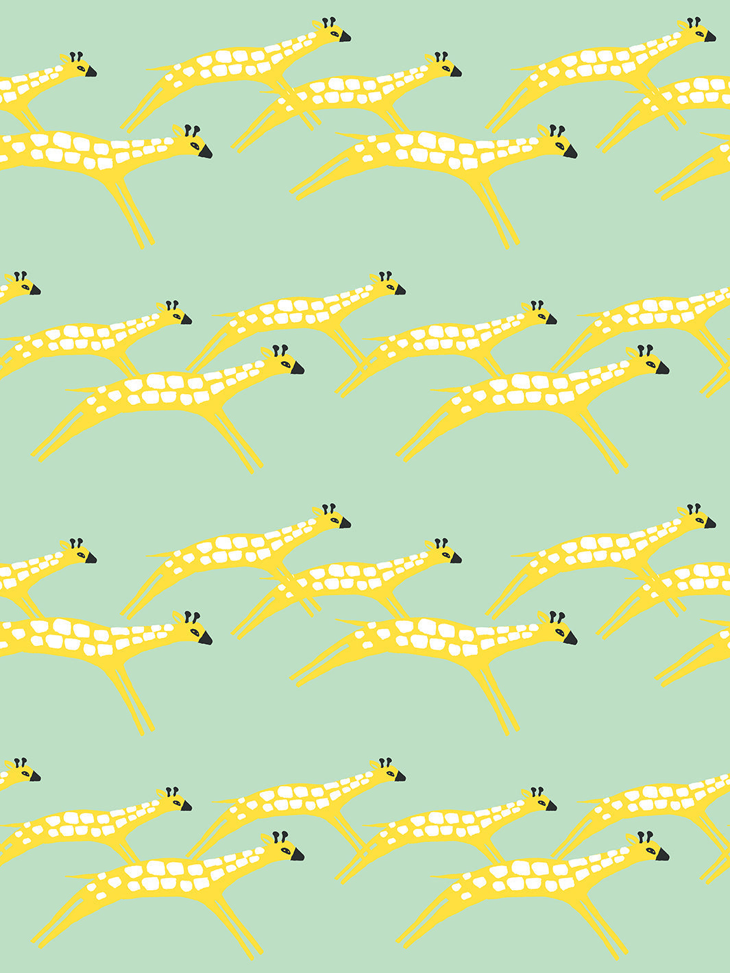 'galloping Giraffes' Wallpaper By Tea Collection - Aventurine