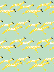 'galloping Giraffes' Wallpaper By Tea Collection - Aventurine