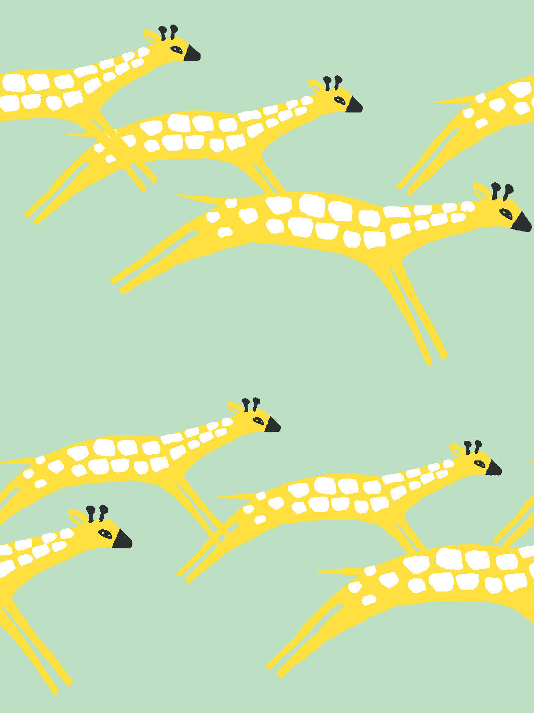 'galloping Giraffes' Wallpaper By Tea Collection - Aventurine