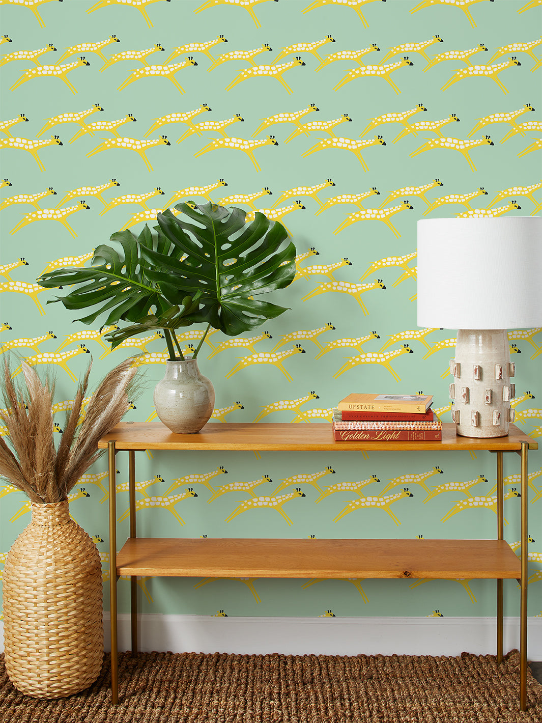 'galloping Giraffes' Wallpaper By Tea Collection - Aventurine