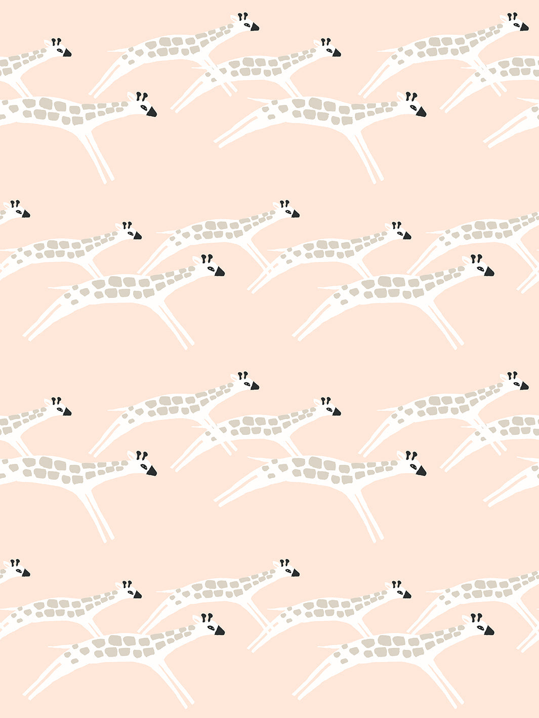 'galloping Giraffes' Wallpaper By Tea Collection - Peach