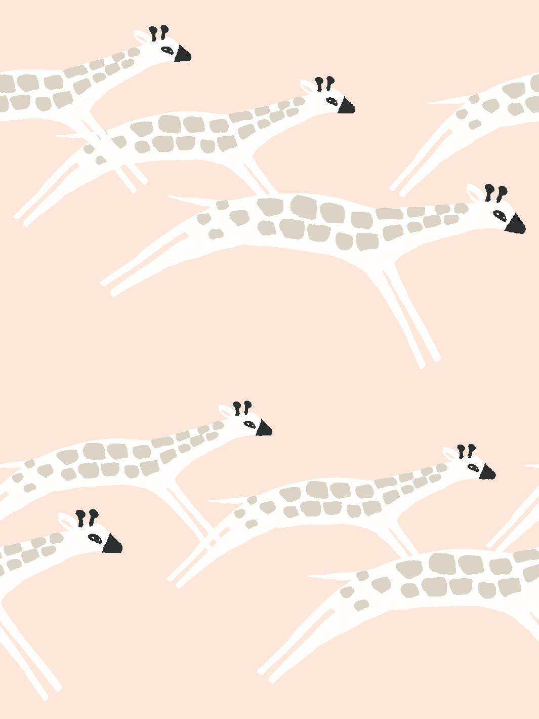 'galloping Giraffes' Wallpaper By Tea Collection - Peach