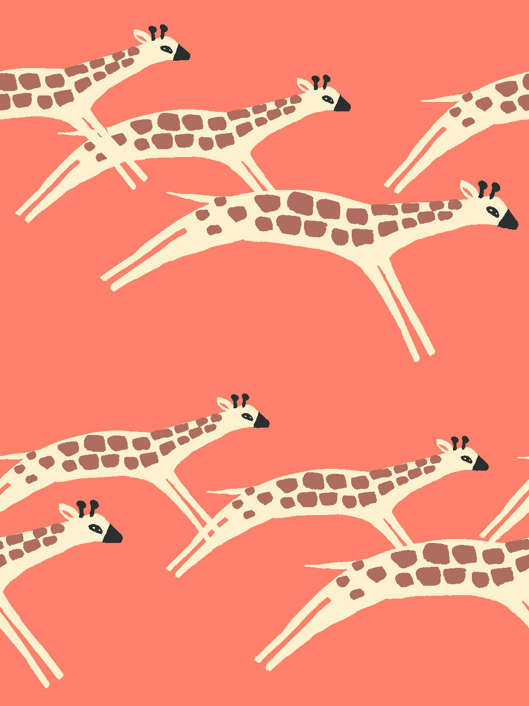 'galloping Giraffes' Wallpaper By Tea Collection - Watermelon