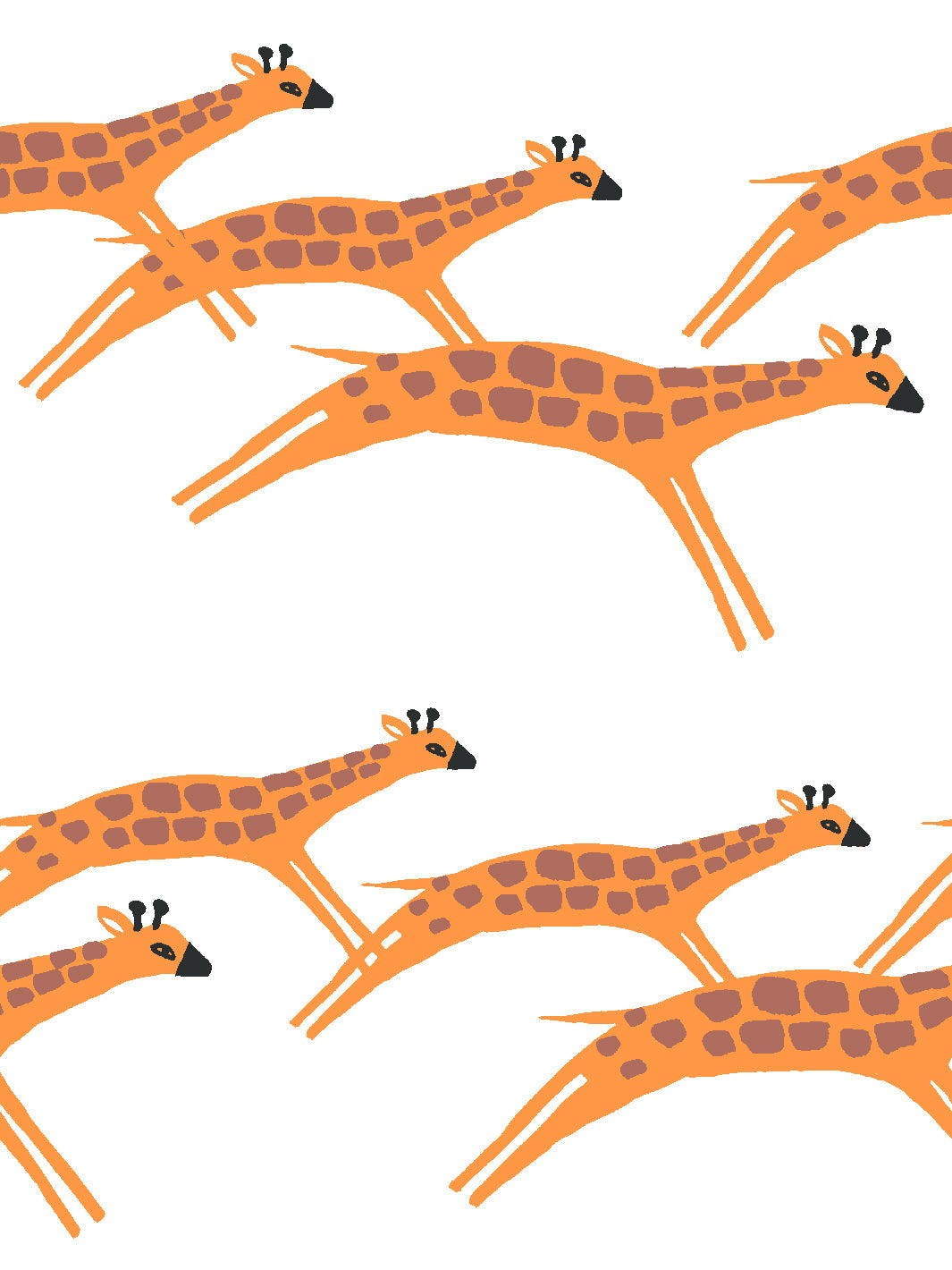 'galloping Giraffes' Wallpaper By Tea Collection - White
