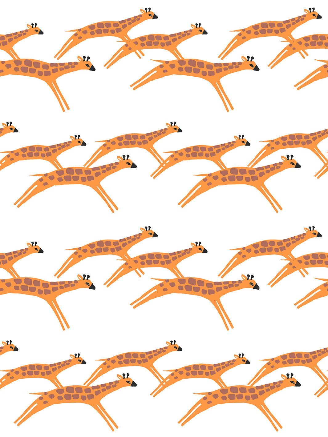 'galloping Giraffes' Wallpaper By Tea Collection - White