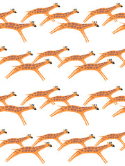 'galloping Giraffes' Wallpaper By Tea Collection - White