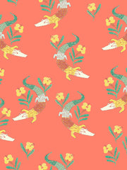 'gator Garden' Wallpaper By Tea Collection - Watermelon