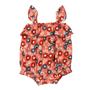 Baby Girl Gauze Bubble Romper In Zoey Daisy