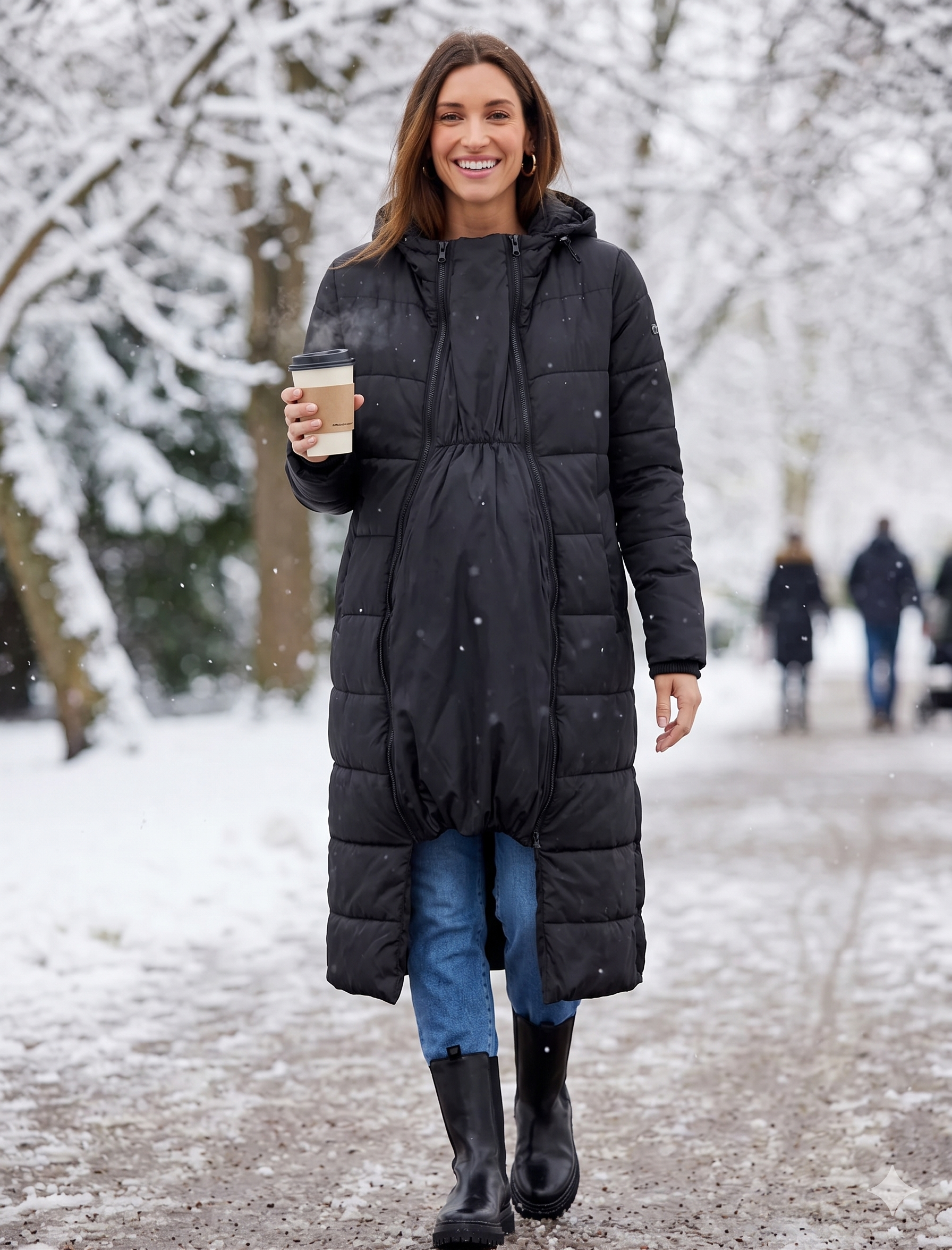 Penelope 3 In 1 Long Puffer Maternity Coat