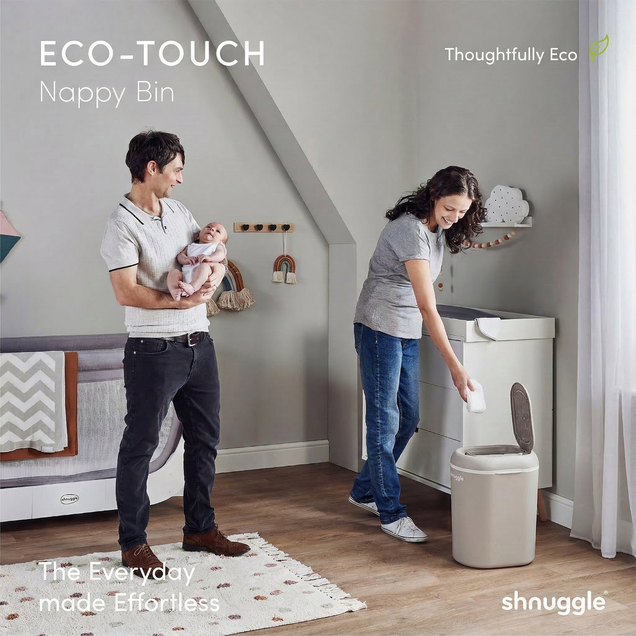 Shnuggle Eco-touch Nappy Bin Diaper Pail