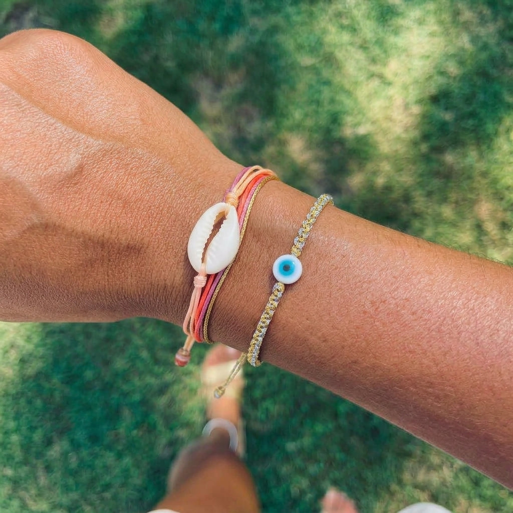 Duo Color Evil Eye Braided Bracelet