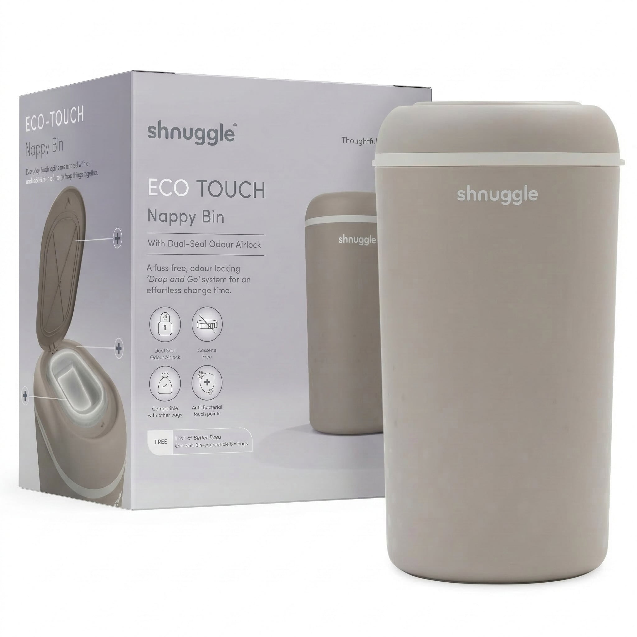 Shnuggle Eco-touch Nappy Bin Diaper Pail