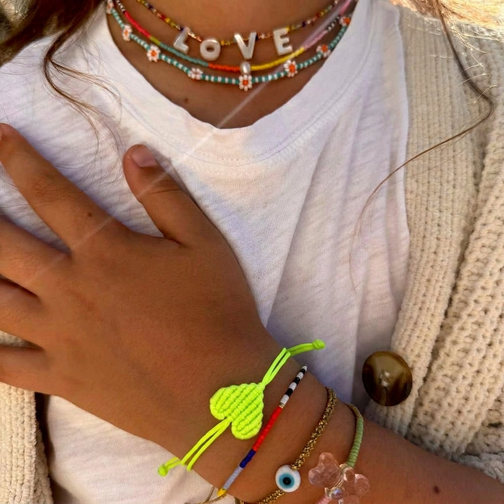 Kids Green Apple Heart Bracelet