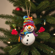 Snowman Ornament With Weaving Hat